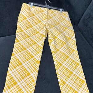 Avenue Yellow Plaid Women’s Chinos